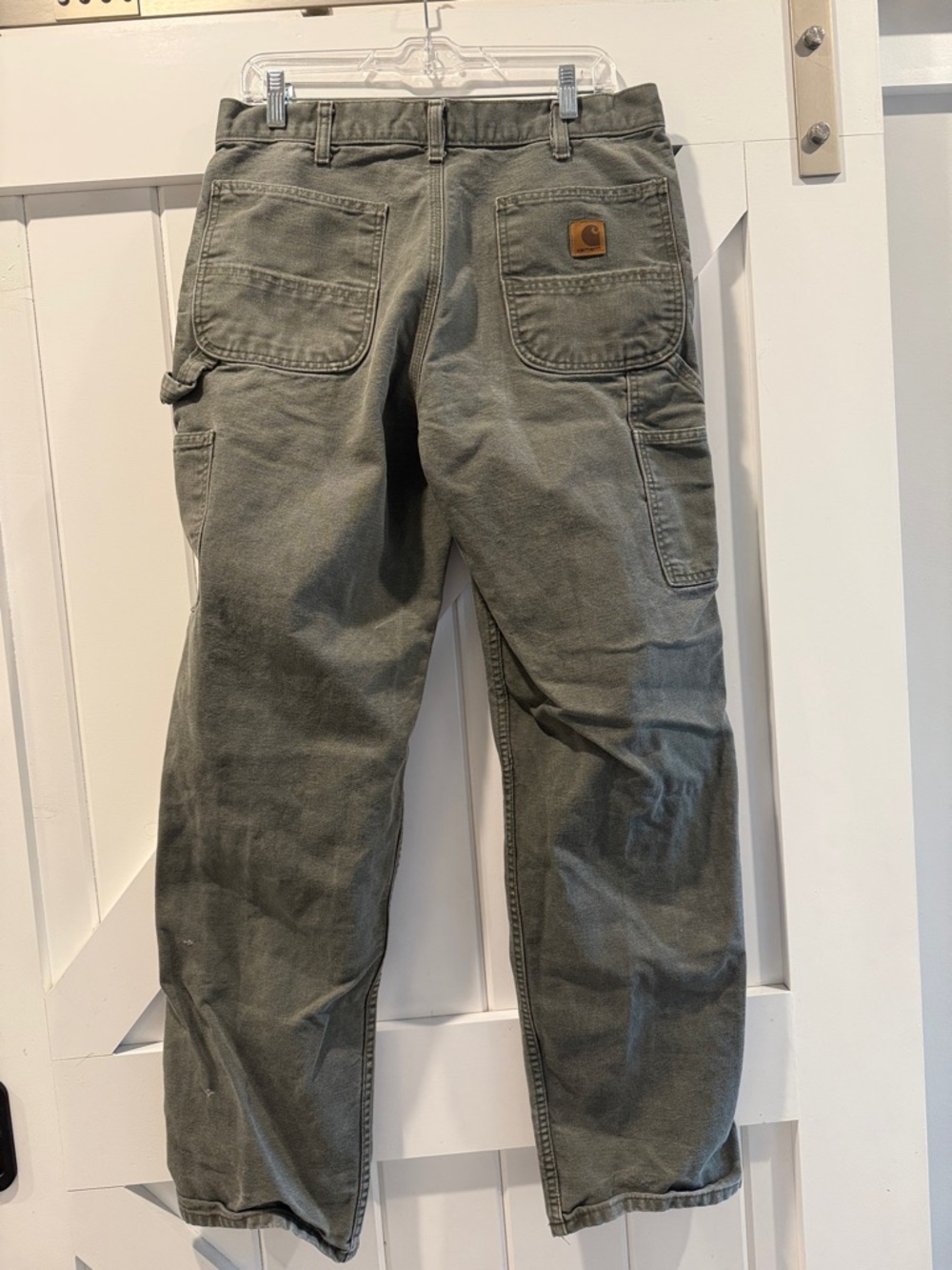 Carhartt Men's Olive Work Cargo Pants - Faded Green 34x34